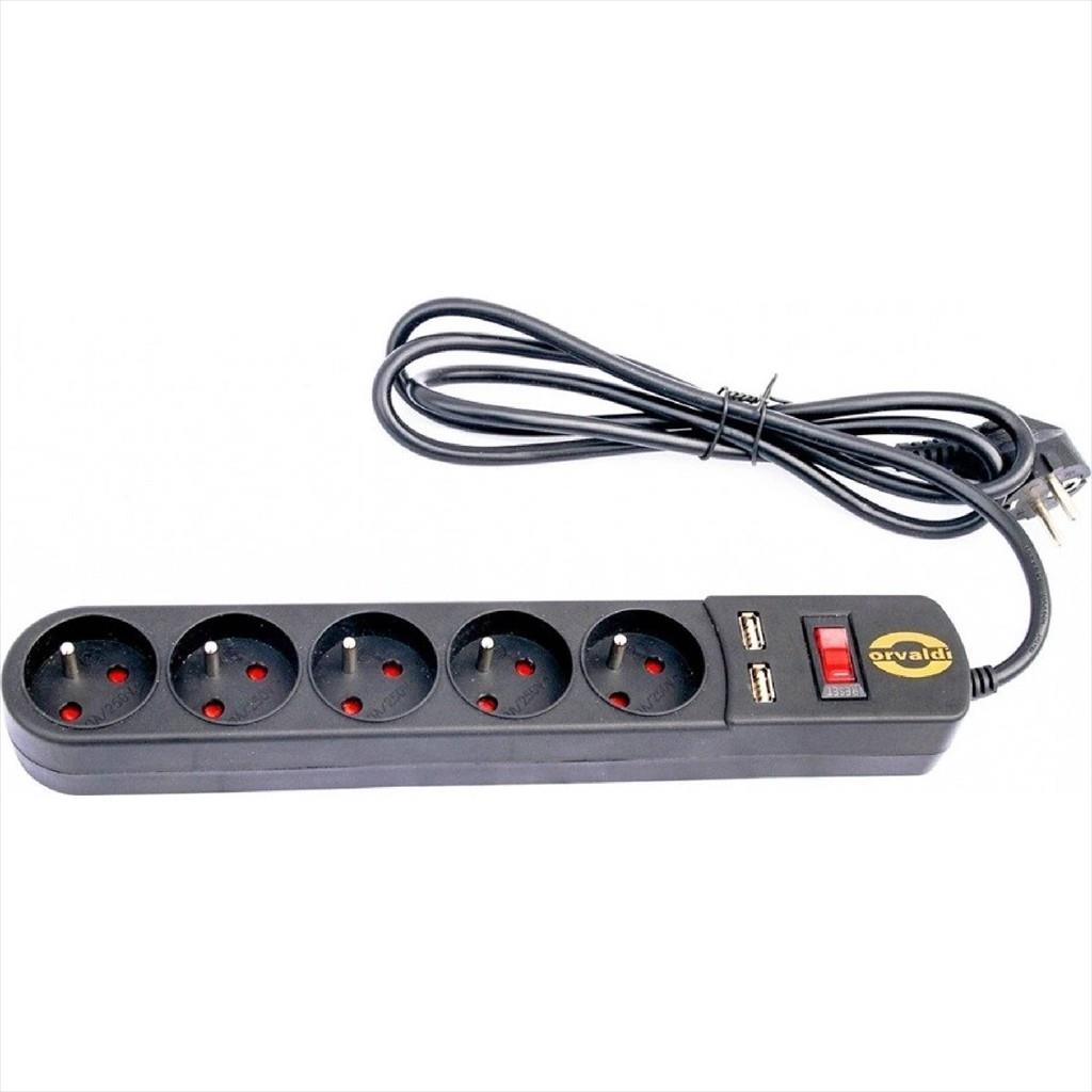 CABLES POWER EXTENSION ORVALDI 3m, 5xSHUKO surge protection, ORV5