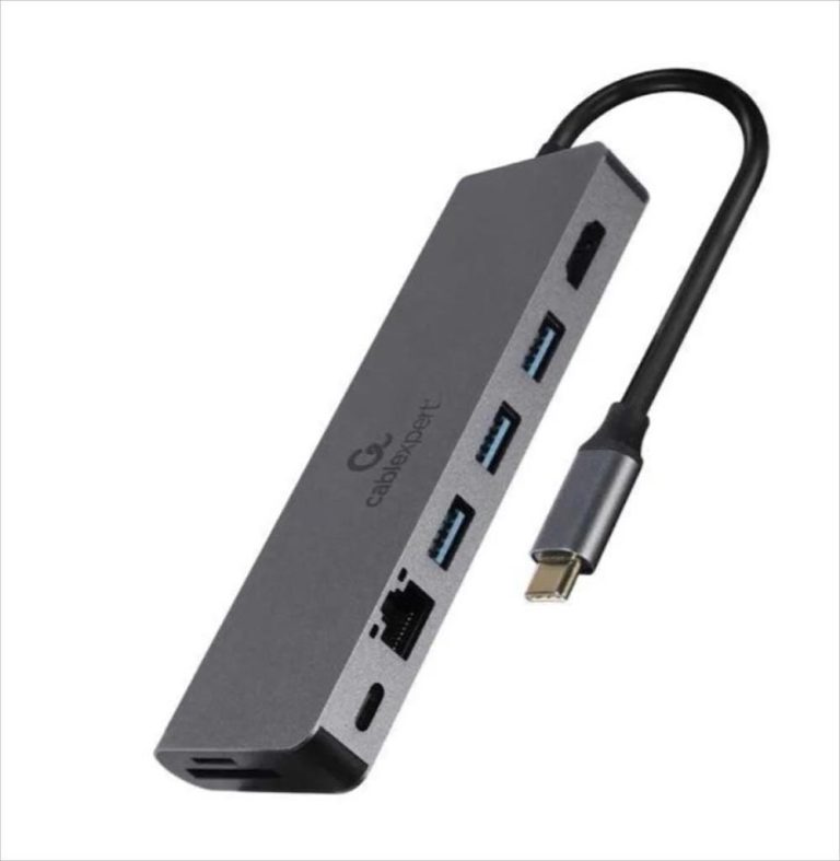 DOCKING STATION TYPE-C 5 in1, HDMI / 3x USB 3.1 / RJ45/ Type-C PD max 100W/  Card reader/CABLEXPERT/ Space gray/ A-CM-COMBO5-05