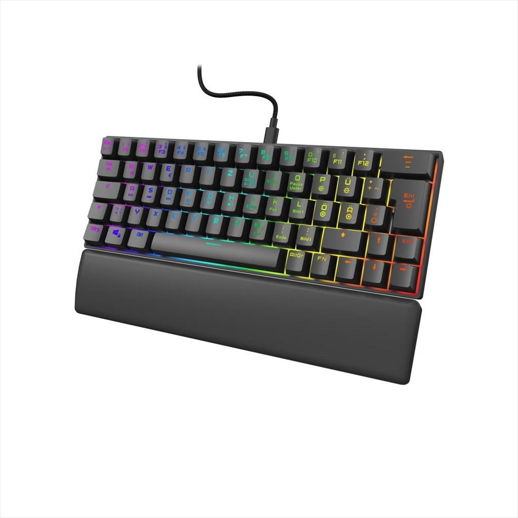 KEYBOARD MECHANICAL MINI HAMA RAGE EXODUS 760 RGB LED 60% w/palm rest OUTEMU Red switch , Black, 217828 - Image 2