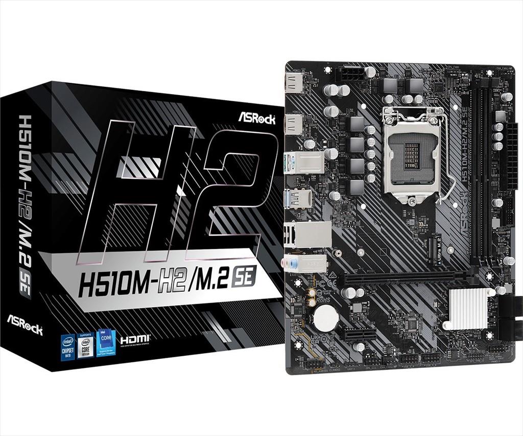 MB 1200 H510M H2/M.2 SE ASROCK, 2xDDR4 3200MHz, VGA,HDMI, PCIex16, PCIex1, 4xSATAIII, 1xM.2, 4xUSB 3.2 Gen1, 2xUSB 2.0, 7.1 Channels, H510M-H2/M.2 SE