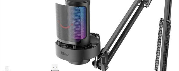 MICROPHONE FIFINE A8T RGB, w/ARM, USB Type-C, 2.0m cable, Black, A8T