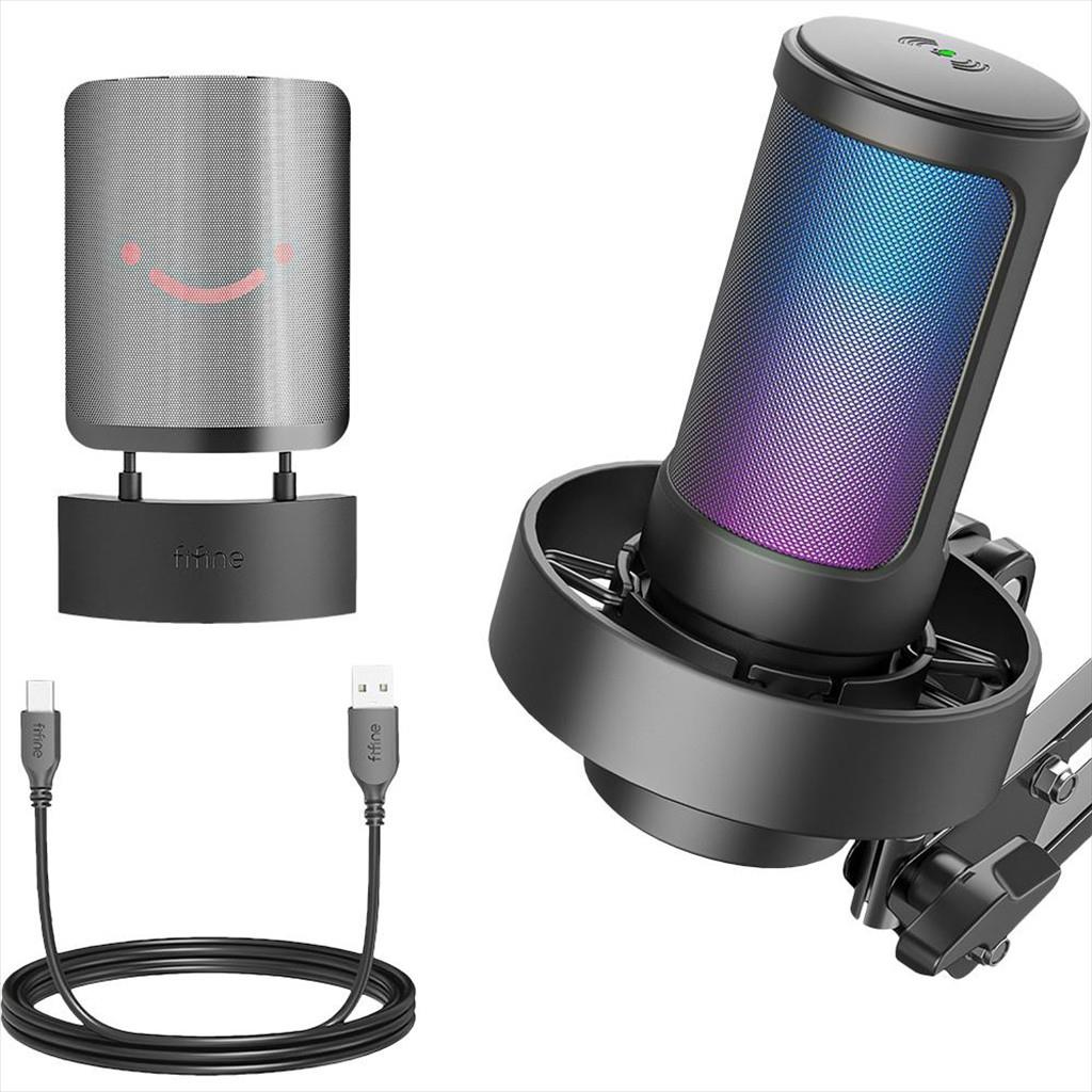 MICROPHONE FIFINE A8T RGB, w/ARM, USB Type-C, 2.0m cable, Black, A8T - Image 3