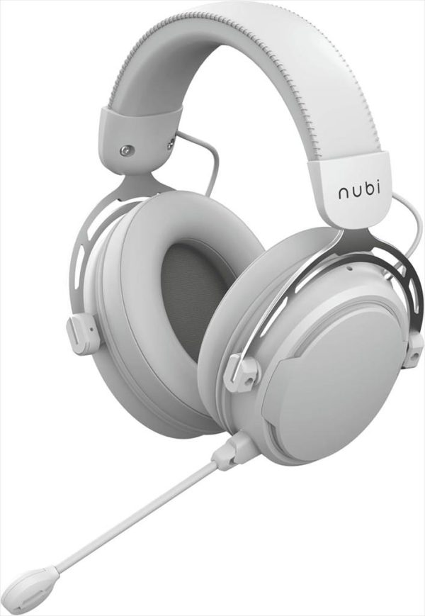 Headphones wireless nubi nh1 pro w/microphone, 2.4ghz/bluetooth/usb-c, white, nh1-pro-wl-wh