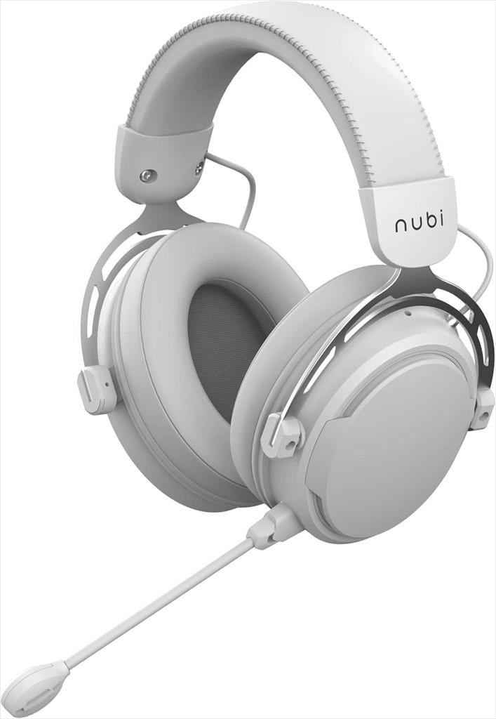 HEADPHONES WIRELESS Nubi NH1 Pro w/microphone, 2.4Ghz/BLUETOOTH/USB-C, White, NH1-PRO-WL-WH
