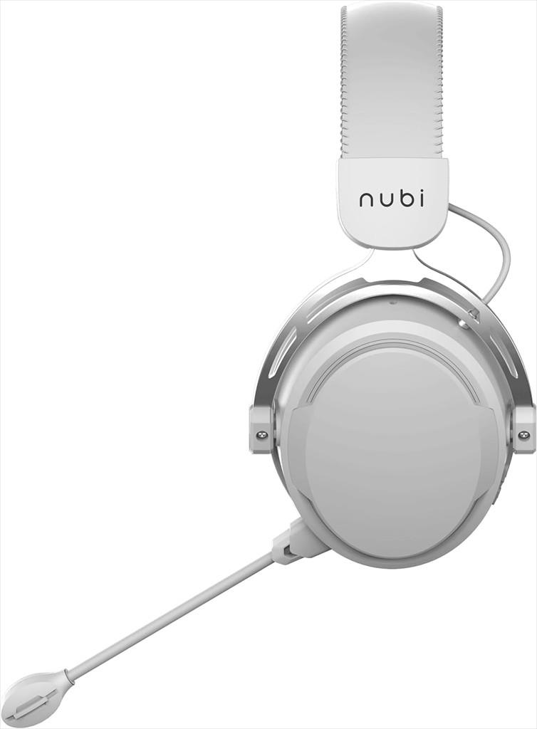 HEADPHONES WIRELESS Nubi NH1 Pro w/microphone, 2.4Ghz/BLUETOOTH/USB-C, White, NH1-PRO-WL-WH - Image 3