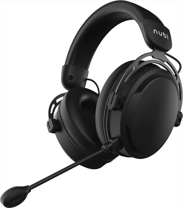 Headphones wireless nubi nh1 pro w/microphone, 2.4ghz/bluetooth/usb-c, black, nh1-pro-wl-bl