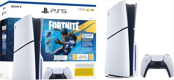 Game sony playstation 5 slim blu-ray disk edition 1tb + fortnite flowering chaos