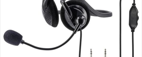 HEADPHONES HAMA NHS-P100, w/microphone, 2x3,5mm, Black