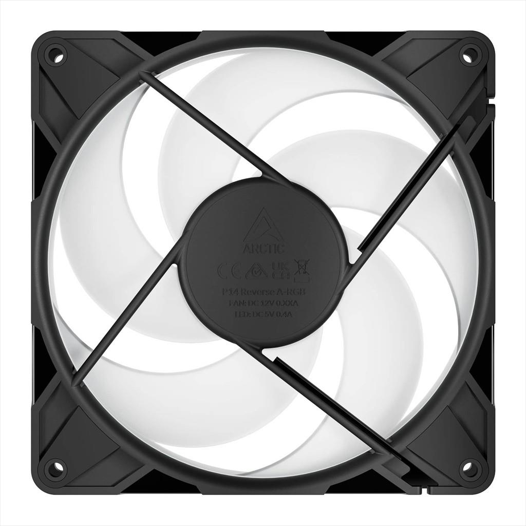 COOLERS CASE FAN 140mm ARCTIC P14 PRO REVERSE PWM ARGB, 400-2650 RPM, BLACK, ACFAN00323A - Image 3