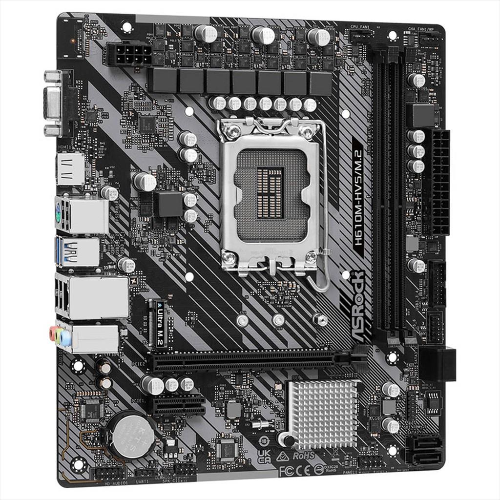 MB 1700 H610M-HVS/M.2 R2.0 ASROCK, 2xDDR4 3200MHz, M.2, VGA,HDMI, PCIex16 4.0, 1xPCIex1, 4xSATAIII, 2xUSB3.2Gen1, Gigabit LAN, H610M-HVS - Image 4