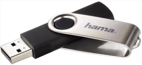 Usb flash drive 2.0 64gb hama rotate, 10mb/s, black, 00104302