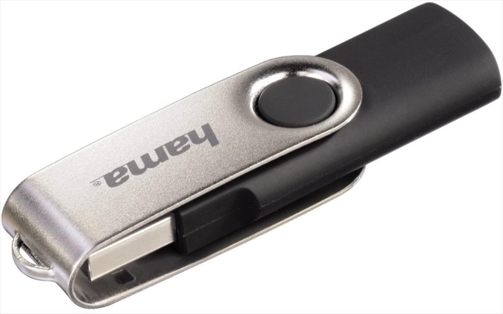 USB Flash Drive 2.0 64GB HAMA ROTATE, 10MB/S, BLACK, 00104302 - Image 2