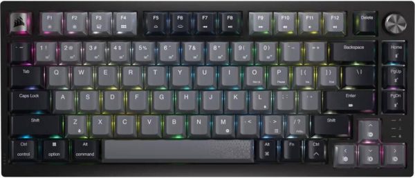 Keyboard wireless mechanical corsair k65 plus  rgb led 75%  nlx red (wired+2.4ghz+bluetooth), black, ch-91d401l-na