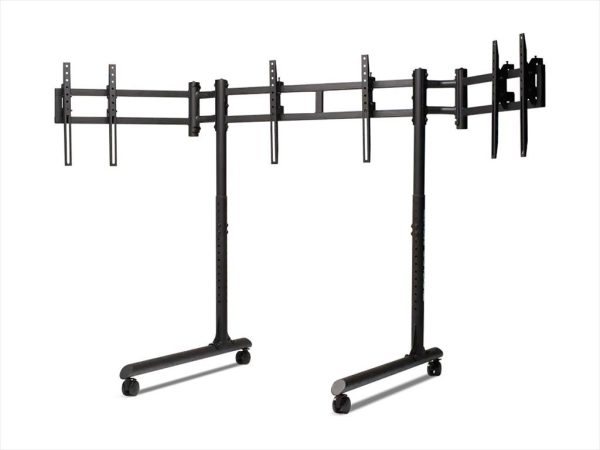 Gaming wheel monitor stand round tube freestanding triple next level racing, 3x43" max, 70kg max, nlr-r011
