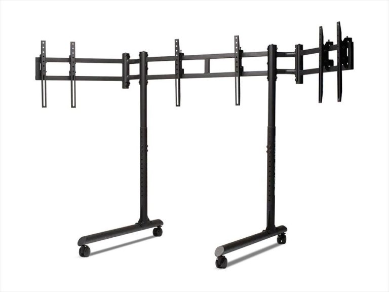 GAMING WHEEL MONITOR STAND ROUND TUBE FREESTANDING TRIPLE NEXT LEVEL RACING, 3x43" MAX, 70kg MAX, NLR-R011