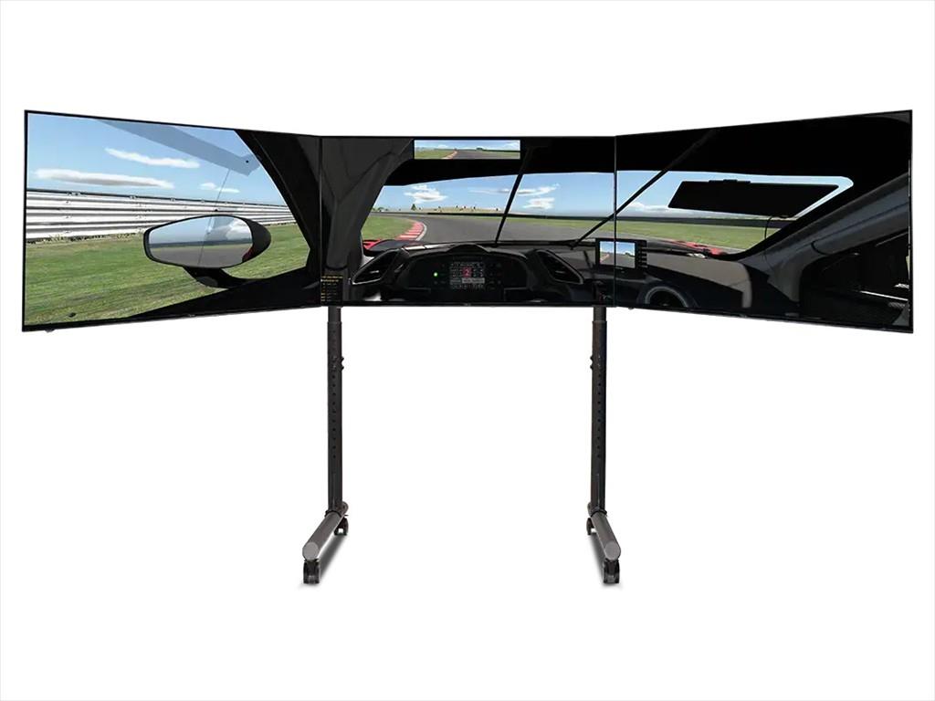 GAMING WHEEL MONITOR STAND ROUND TUBE FREESTANDING TRIPLE NEXT LEVEL RACING, 3x43" MAX, 70kg MAX, NLR-R011 - Image 3