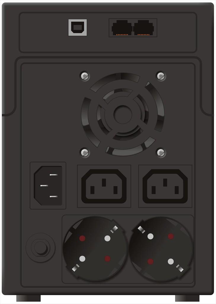 UPS 2200VA / 1200W POWERWALKER VI 2200 SHL, 2xSHUKO, 2x IEC C13, USB, RJ11, 10120098 - Image 2