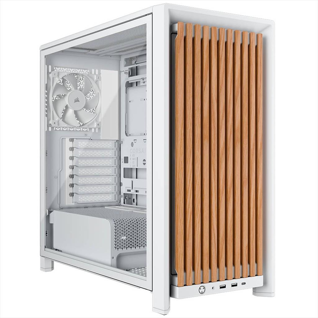 CASE CORSAIR FRAME 4000D WOOD RS, White/Oak, CC-9011341-WW