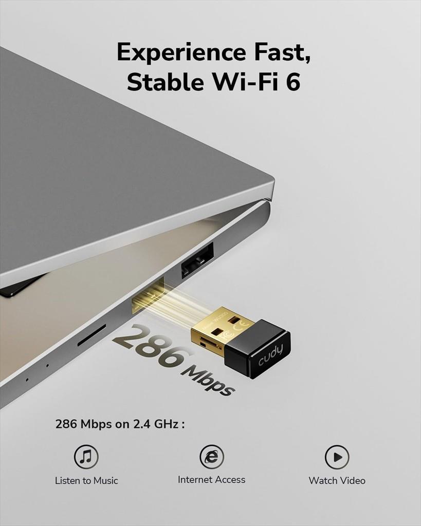 NET LAN WIRELESS DUAL BAND WIFI6, USB 2.0, CUDY WU300 - Image 2