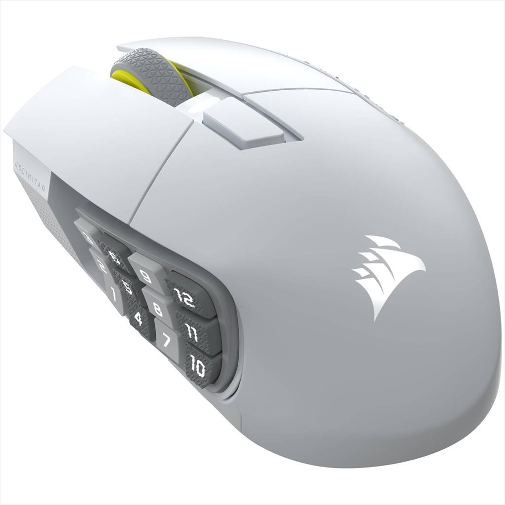 MOUSE WIRELESS CORSAIR Scimitar Elite SE RGB Gaming MOBA/MMO (16 buttons), 2.4Ghz & BT, White, CH-9314011-WW