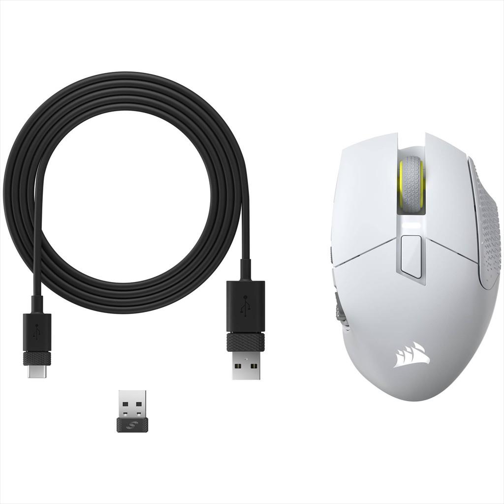 MOUSE WIRELESS CORSAIR Scimitar Elite SE RGB Gaming MOBA/MMO (16 buttons), 2.4Ghz & BT, White, CH-9314011-WW - Image 2