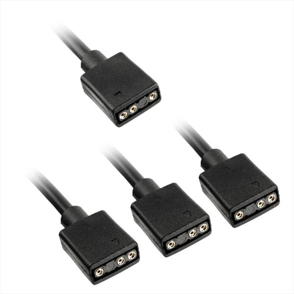 CONVERTOR EXTENSION/SPLITTER CABLE FOR 5V 3-pin ARGB ACCESSORIES 1-3 (30cm) KOLINK BLACK, ZUAD-1473