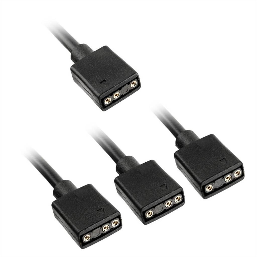 CONVERTOR EXTENSION/SPLITTER CABLE FOR 5V 3-pin ARGB ACCESSORIES 1-3 (30cm) KOLINK BLACK, ZUAD-1473