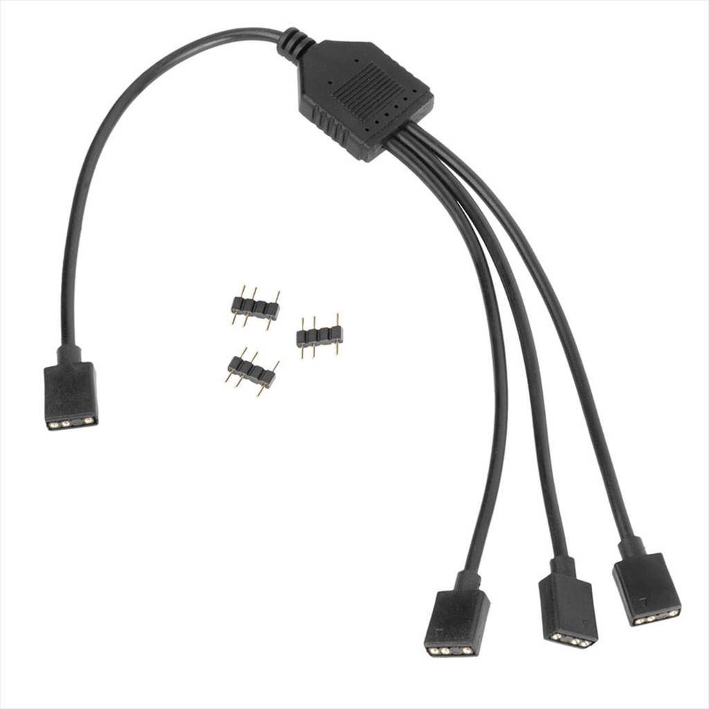 CONVERTOR EXTENSION/SPLITTER CABLE FOR 5V 3-pin ARGB ACCESSORIES 1-3 (30cm) KOLINK BLACK, ZUAD-1473 - Image 2