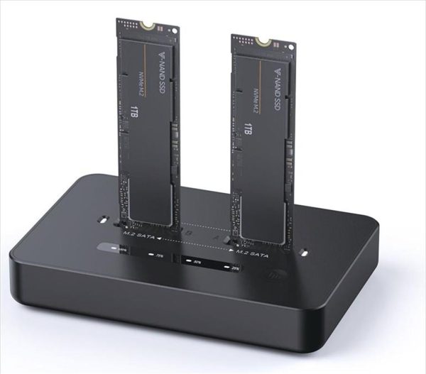 Ssd m.2 nvme and sata docking station gembird, usb type-c 3.2 gen 2x2, black, dd2-u3m2