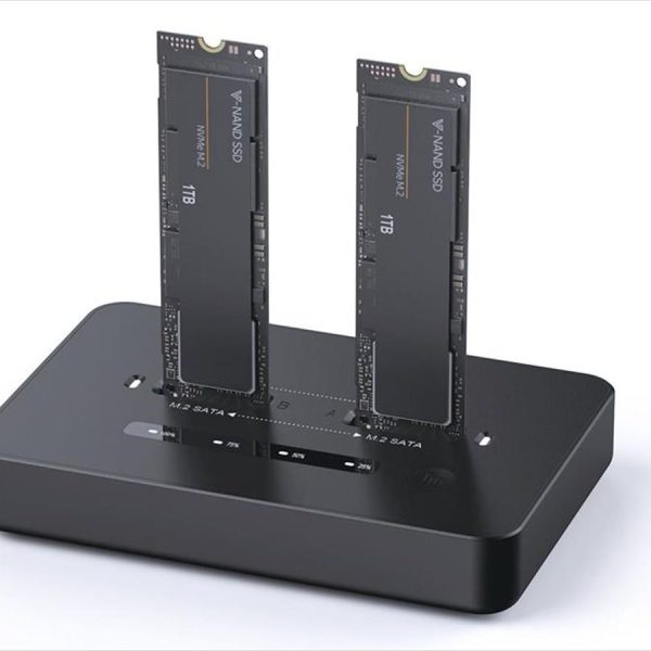 SSD M.2 NVMe and SATA DOCKING STATION GEMBIRD, USB Type-C 3.2 Gen 2x2, Black, DD2-U3M2