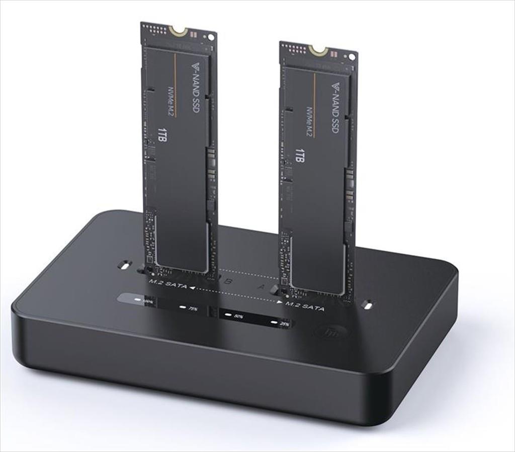 SSD M.2 NVMe and SATA DOCKING STATION GEMBIRD, USB Type-C 3.2 Gen 2x2, Black, DD2-U3M2