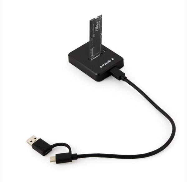 Ssd m.2 nvme and sata docking station gembird, usb type-c, black, dd-u3m2