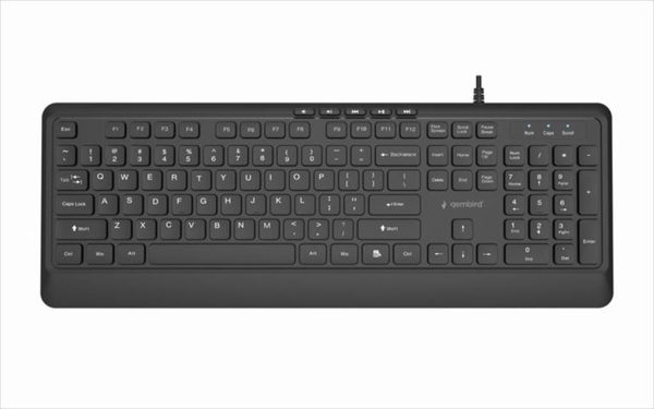 Keyboard wired usb gembird slim keys, black, kb-mch-05