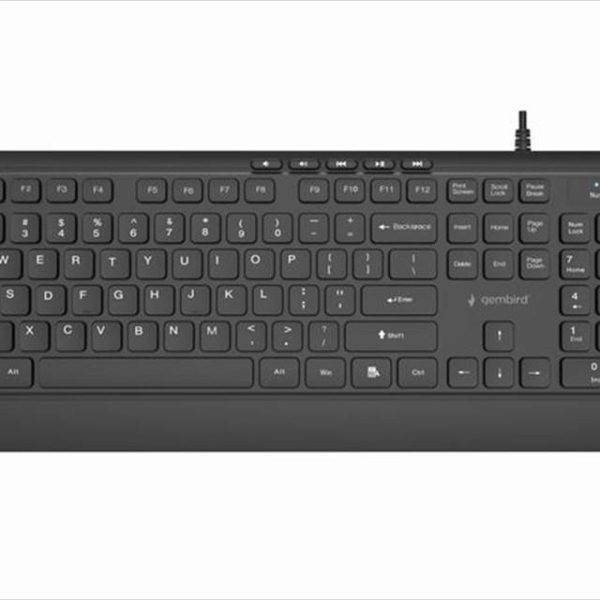 KEYBOARD WIRED USB GEMBIRD SLIM KEYS, Black, KB-MCH-05
