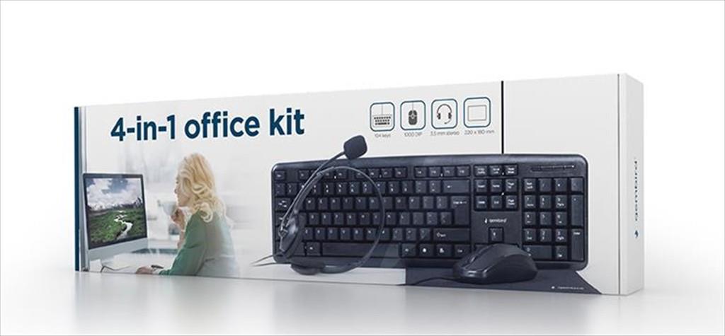 COMBO KEYBOARD MOUSE MOUSEPAD HEADPHONES WIRED GEMBIRD, Black, KBS-UO4-01 - Image 2