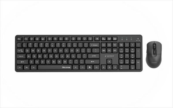 Combo keyboard and mouse wireless gembird silent key pro, black, kbs-wms-01