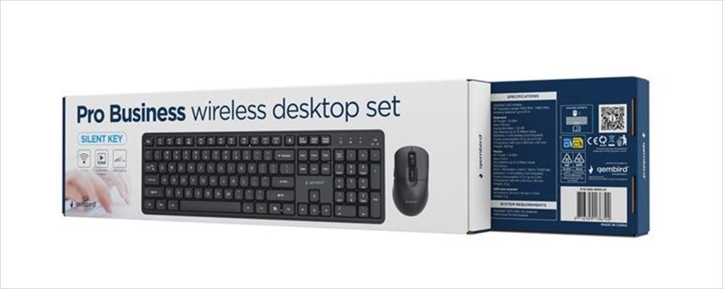 COMBO KEYBOARD AND MOUSE WIRELESS GEMBIRD SILENT KEY PRO, Black, KBS-WMS-01 - Image 2