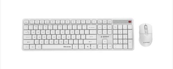 COMBO KEYBOARD AND MOUSE WIRELESS GEMBIRD SILENT KEY PRO, White, KBS-WMS-01-W
