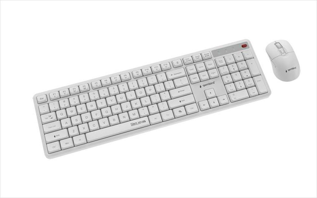 COMBO KEYBOARD AND MOUSE WIRELESS GEMBIRD SILENT KEY PRO, White, KBS-WMS-01-W - Image 3
