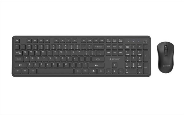 Combo keyboard and mouse wireless gembird slim pro, black, kbs-wps-01