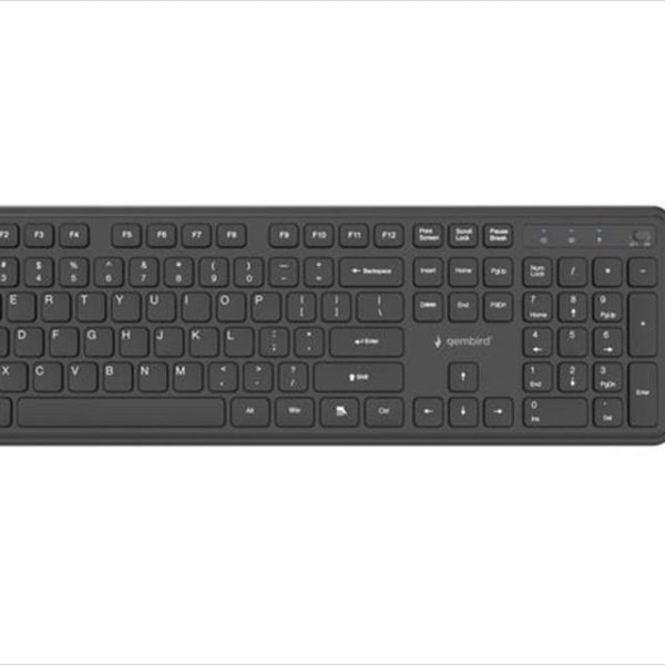 COMBO KEYBOARD AND MOUSE WIRELESS GEMBIRD SLIM PRO, Black, KBS-WPS-01