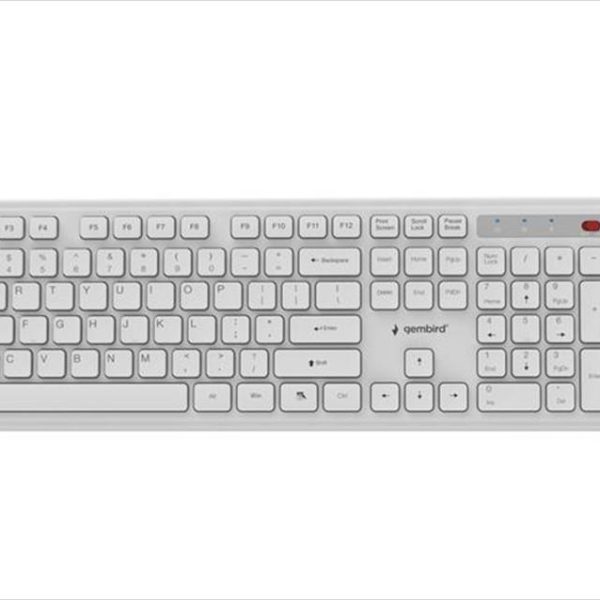 COMBO KEYBOARD AND MOUSE WIRELESS GEMBIRD SLIM PRO, White, KBS-WPS-01-W