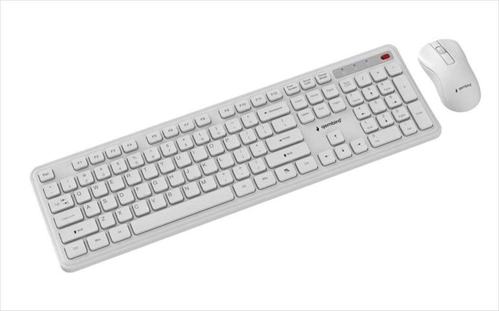 COMBO KEYBOARD AND MOUSE WIRELESS GEMBIRD SLIM PRO, White, KBS-WPS-01-W - Image 4