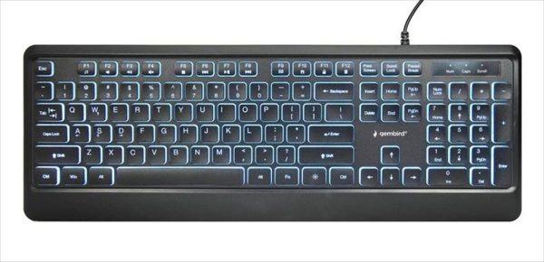 Keyboard wired usb gembird slim led backlight, black, kb-uml-04