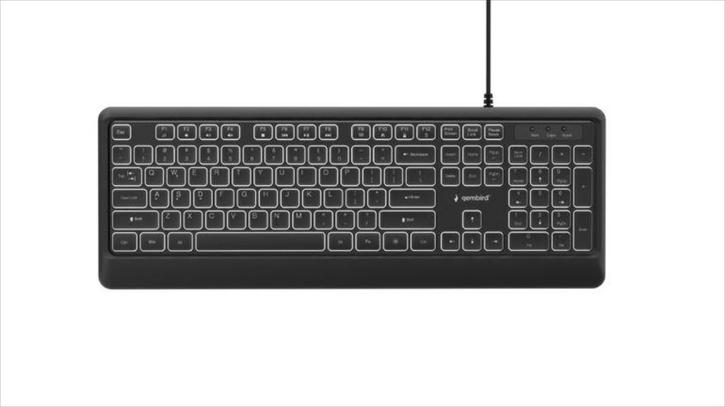 KEYBOARD WIRED USB GEMBIRD SLIM LED backlight, Black, KB-UML-04 - Image 3