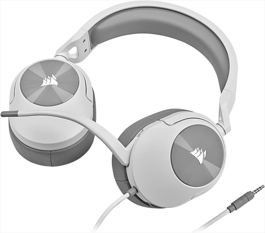 HEADPHONES CORSAIR Gaming-Headset HS55 Wired w/microphone, PC/PS5/PS4/MAC, White, CA-9011261-EU - Image 3