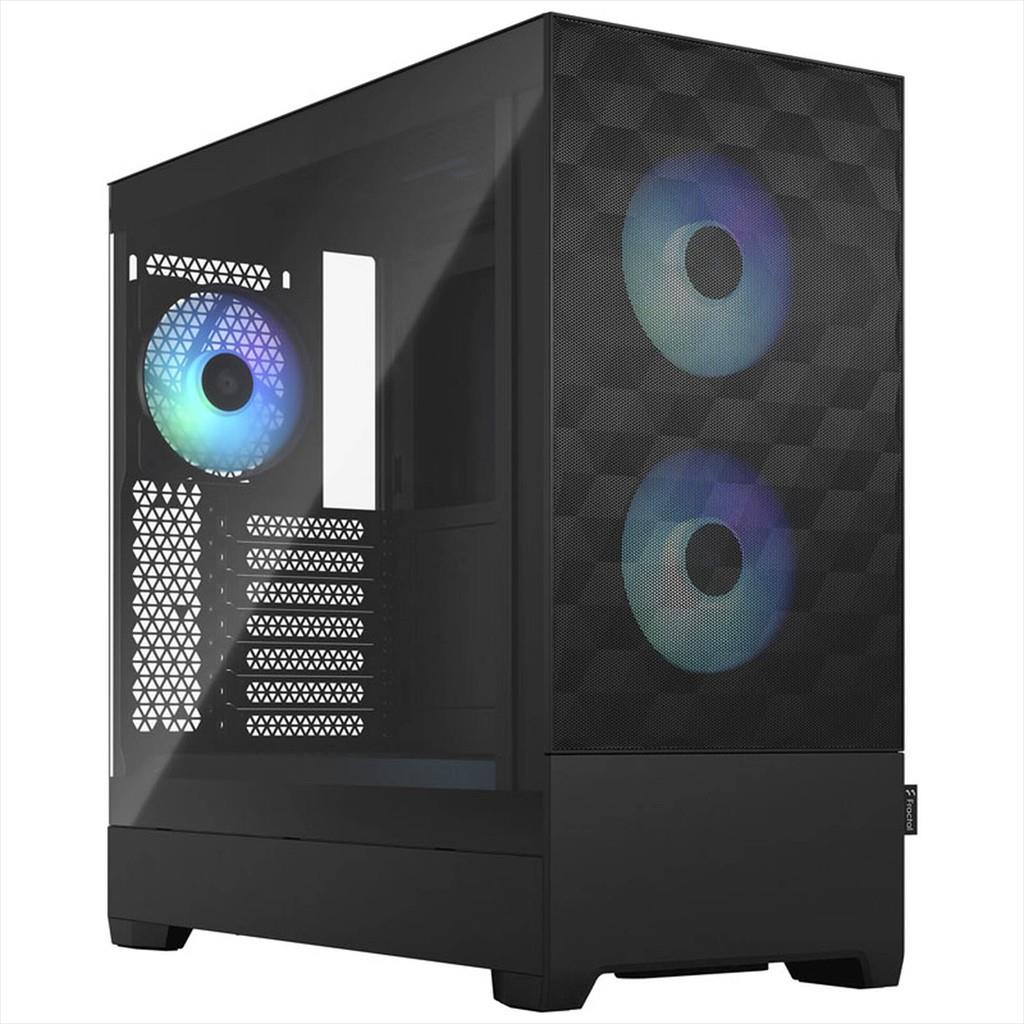 CASE FRACTAL DESIGN ATX Mid-Tower Pop Air RGB Black, 3x120mm Aspect 12 RGB, w/WINDOW, Front Mesh, FD-C-POR1A-06