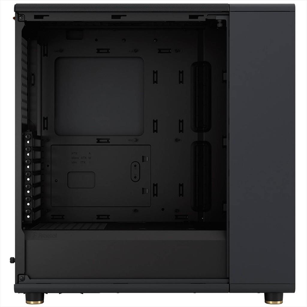 CASE FRACTAL DESIGN ATX Mid-Tower NORTH, 2x140mm Aspect 4-pin PWM fans, w/WINDOW TEMPERED GLASS DARK, Side Mesh+Front wood panel, Charcoal Black, FD-C-NOR1C-02 - Image 5