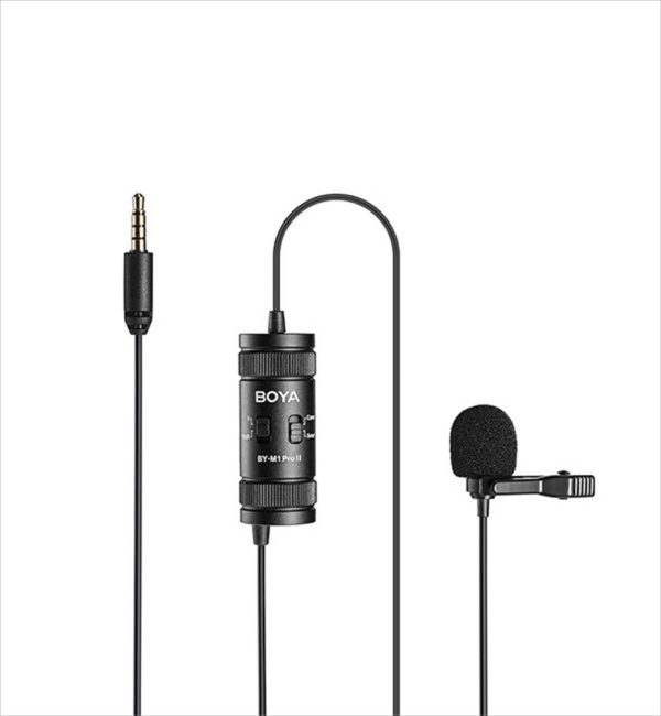Microphone boya by-m1 pro ii, 1x 3.5mm jack, 6m length, black, by-m1 pro ii