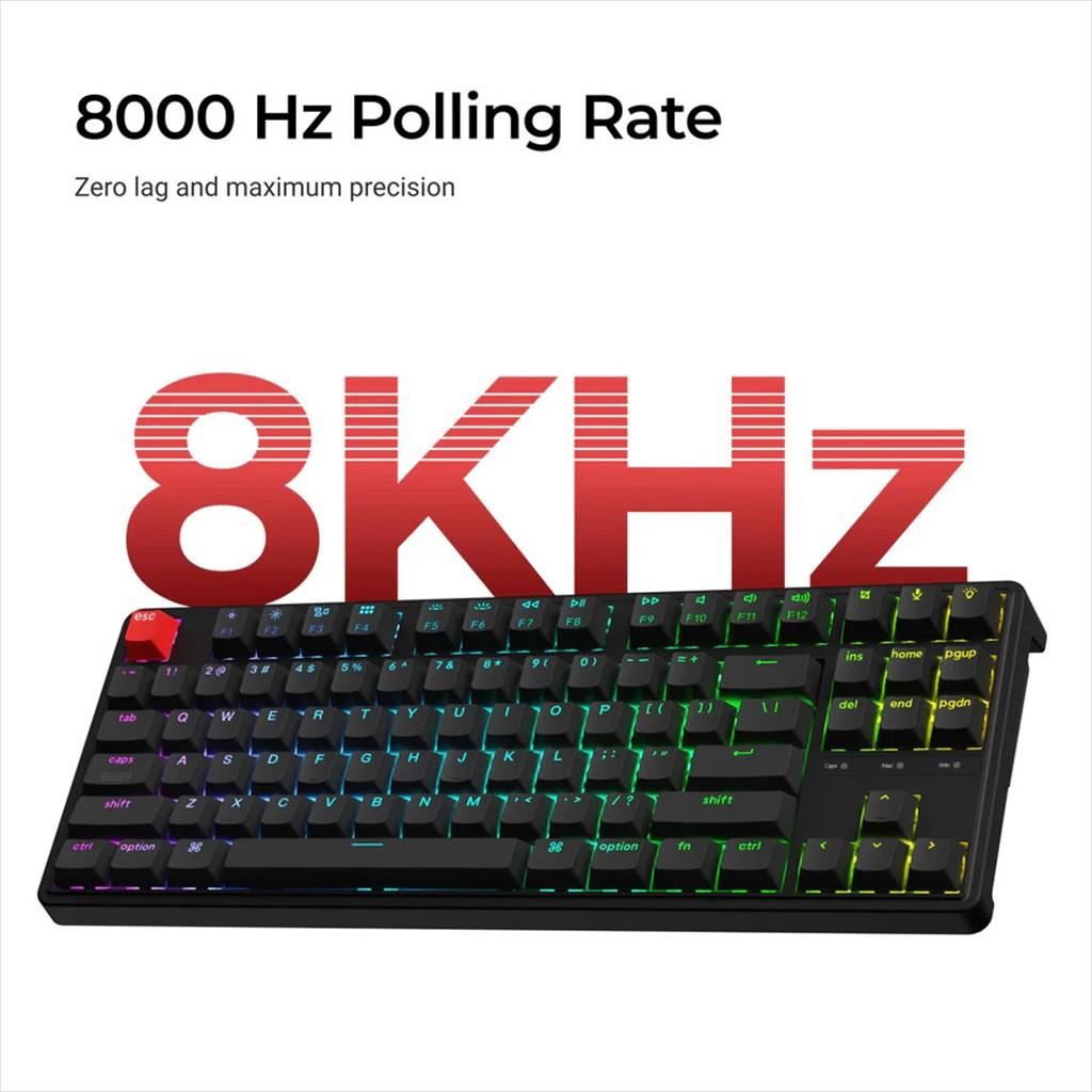 KEYBOARD MECHANICAL KEYCHRON C3 PRO 8K TKL QMK/VIA RGB HS Keychron Super Red switch,  Black , C3PX-H1 - Image 2